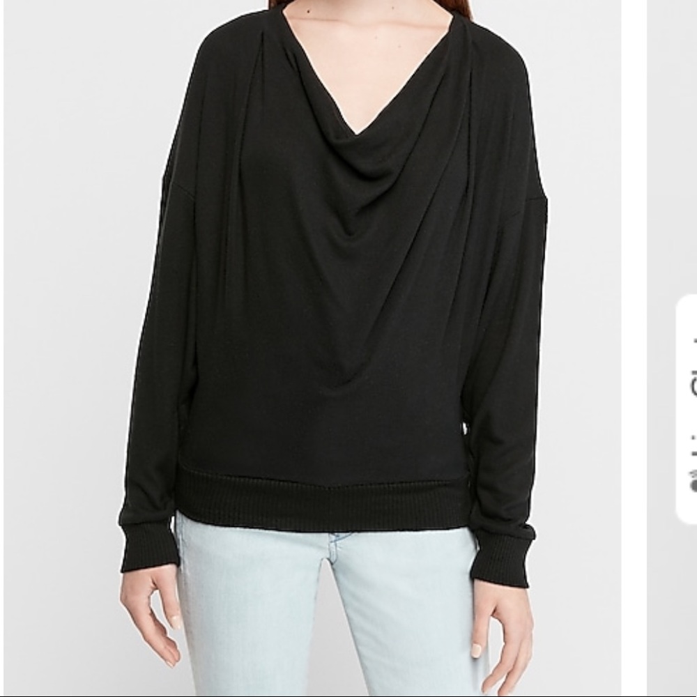 Express Lightweight Black Cowl Neck Sweater